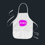 Tablier Enfant Personnalized art and crafts apron for small kids<br><div class="desc">Personnalized art and crafts apron for small kids. Cute paint splatter design with custom name of child. Cute Birthday Party favour. Customizable color ie neon pink.</div>