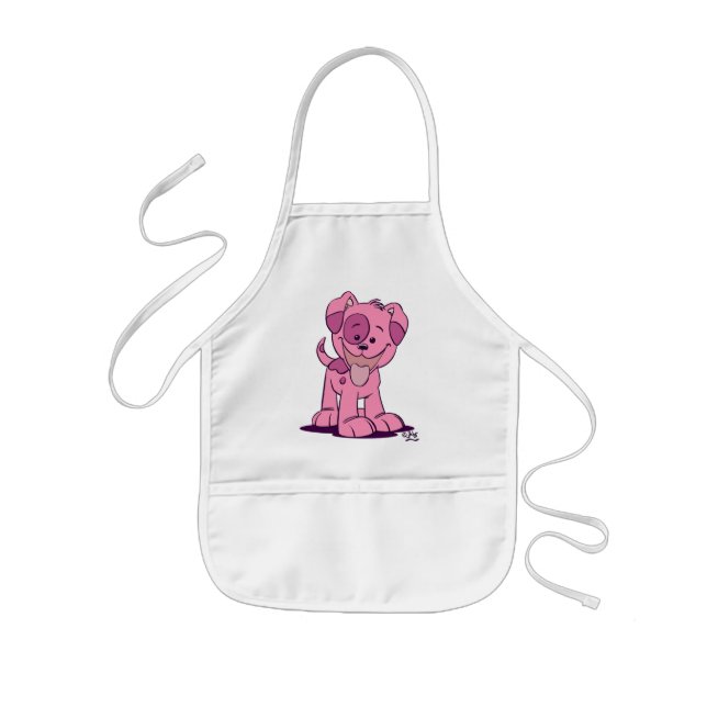 Tablier Enfant Petit chiot rose Cuisine Apron (Devant)