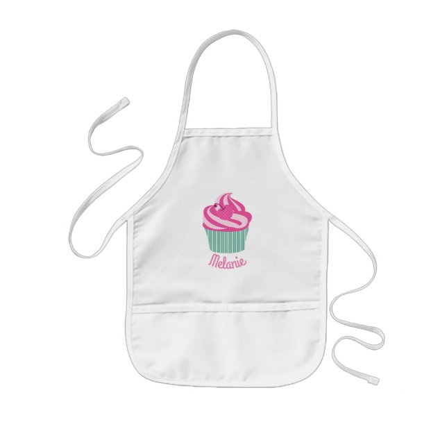 Tablier Enfant Petit gâteau rose mignon personnalisé (Devant)