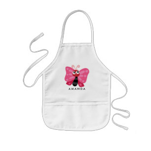 Tablier Enfant Petit Papillon rose cupide personnalisé