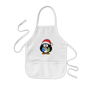 Tablier Enfant Petit pingouin animated mignon de Noël