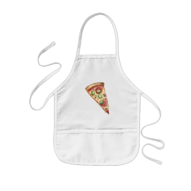 Tablier Enfant Pizza à la tranche aquarelle (Devant)