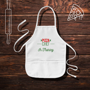 Tablier Enfant Pizza Chef en formation - rouge blanc vert