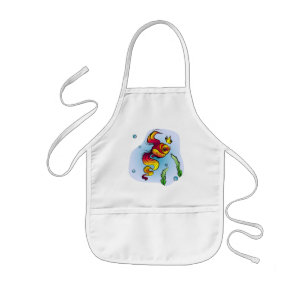 Tablier Enfant Poisson royal à couronne d'or