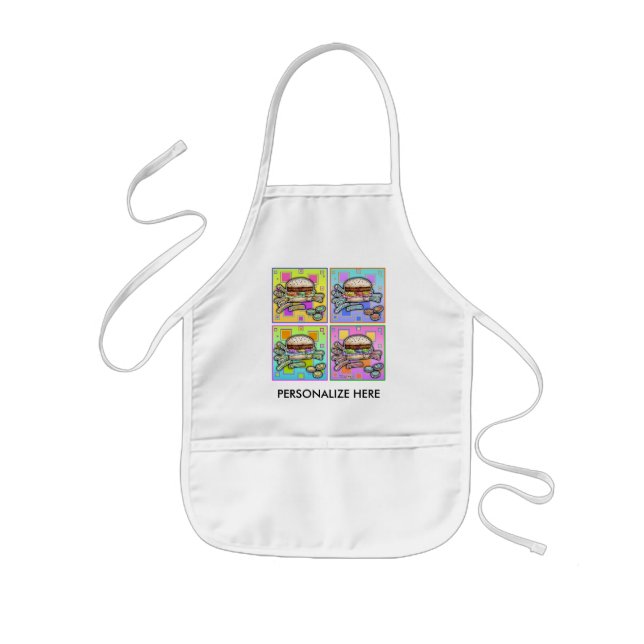 Tablier Enfant Pop Art HAMBURGER APRON - BABY BIB (Devant)