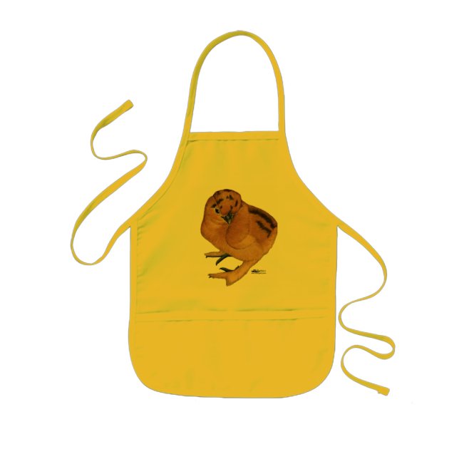 Tablier Enfant Poule Soie Rouge Poulet (Devant)