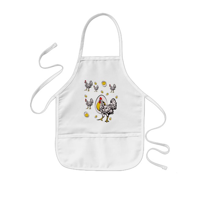 Tablier Enfant Poulets rétro (Devant)