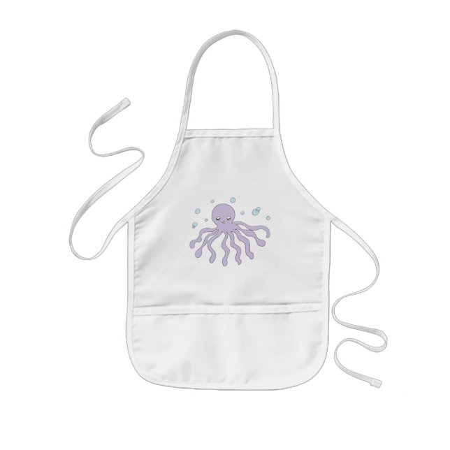 Tablier Enfant Poulpe pourpre mignon (Devant)