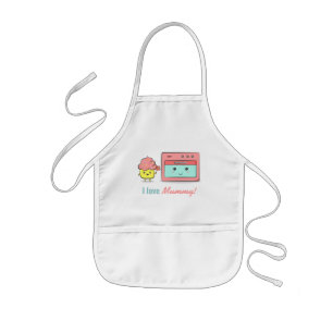 Tablier Enfant Pour maman - Joli cupcake offrant une fleur au fou