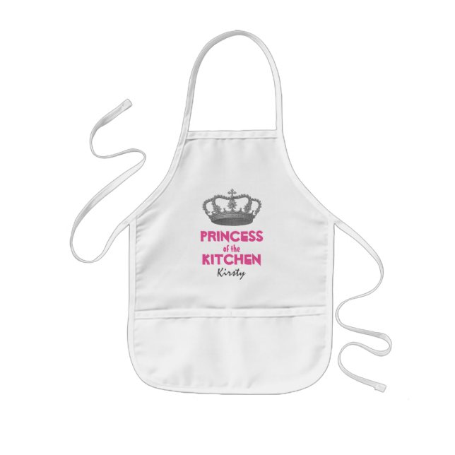 Tablier Enfant Princesse drôle du nom fait sur commande A7 de (Devant)