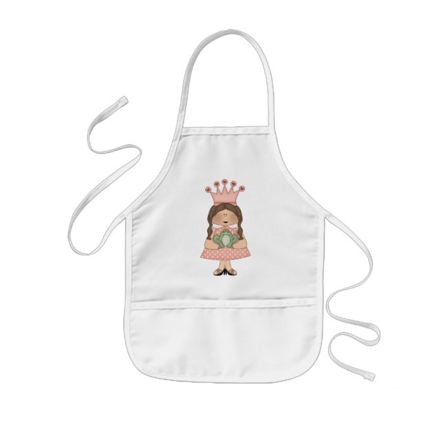 Tablier Enfant Princesse rose · Princesse et grenouille (Devant)