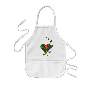 Tablier Enfant Rainbow heart and Butterfly