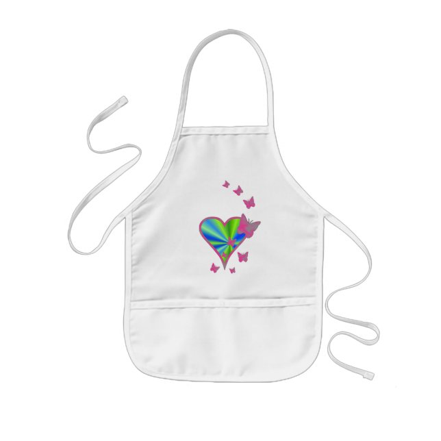 Tablier Enfant Rainbow heart and Butterfly (Devant)