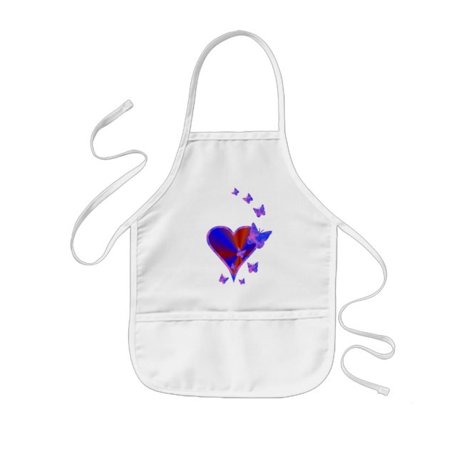 Tablier Enfant Rainbow heart and Butterfly (Devant)