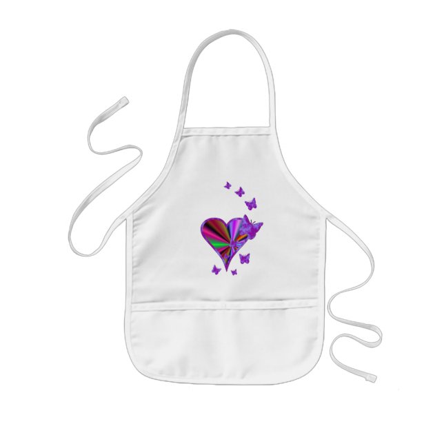 Tablier Enfant Rainbow heart and Butterfly (Devant)