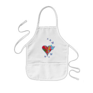 Tablier Enfant Rainbow heart and Butterfly