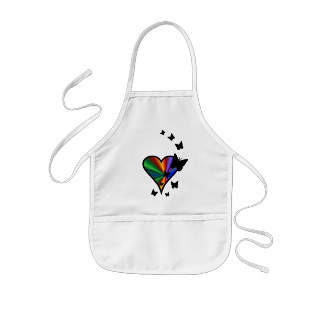 Tablier Enfant Rainbow heart and Butterfly (Devant)