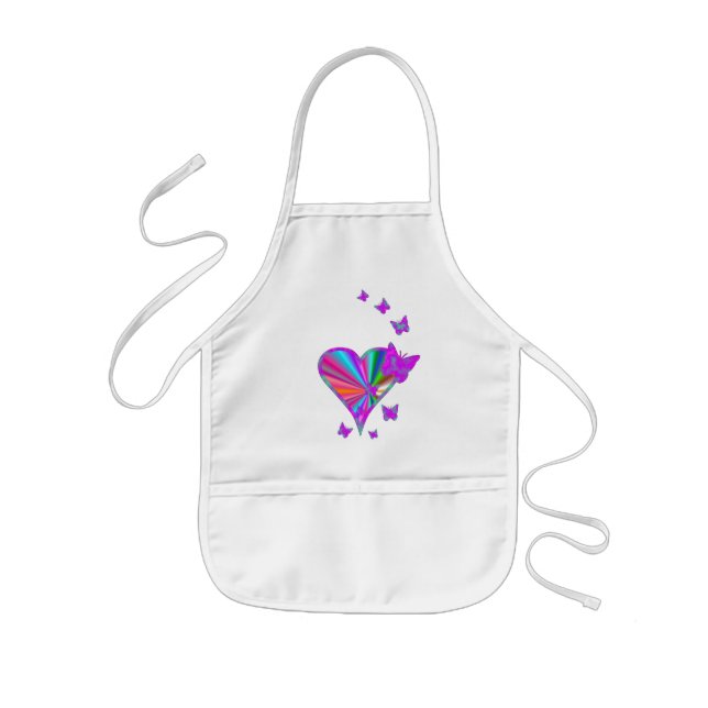 Tablier Enfant Rainbow heart and Butterfly (Devant)