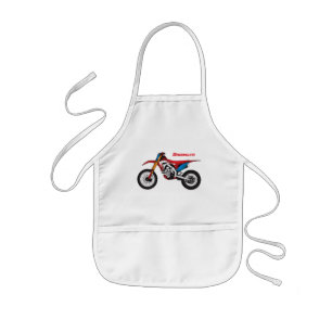 Tablier Enfant Red dirt bike motorcycle