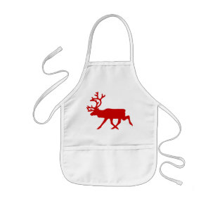 Tablier Enfant Rindeer rouge / Silhouette caribou