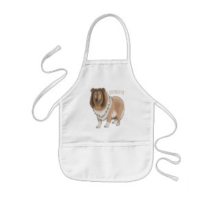 Tablier Enfant Rough collie dog cartoon illustration