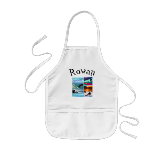 Tablier Enfant Rowan Nom Avec Des Chimpanzés Qui Surfeurs, (Devant)