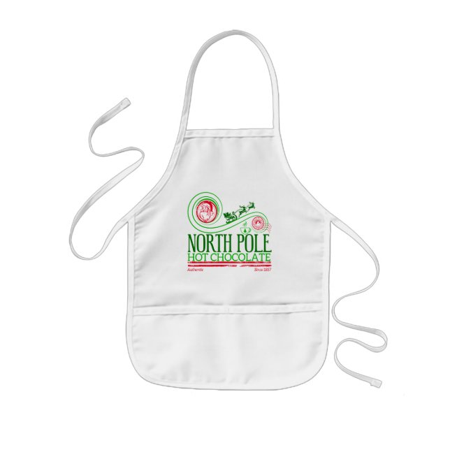 Tablier Enfant Santa Clause Pôle Nord Chocolat chaud (Devant)