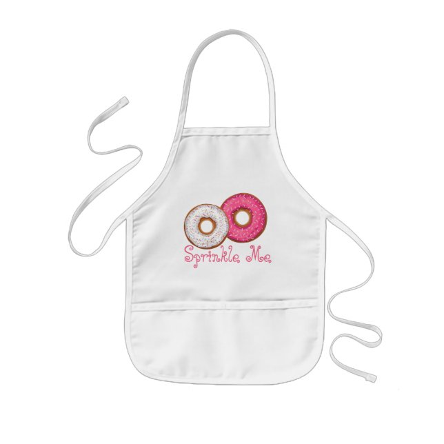 Tablier Enfant Saupoudrer-moi rose et blanc Doughnut Apron pour e (Devant)