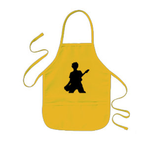 Tablier Enfant Silhouette de guitariste - B&W