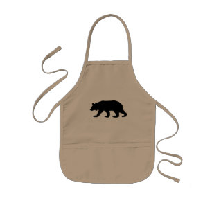Tablier Enfant Silhouette d'ours noir