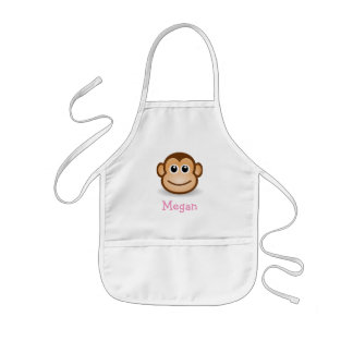 Tablier Enfant Singe mignon de bande dessinée personnalisé avec