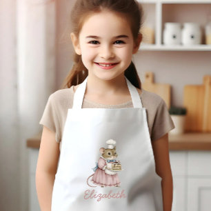 Tablier Enfant Souris de boulangerie mignonne personnalisée