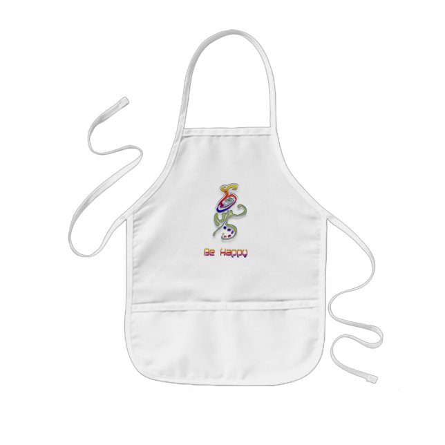 Tablier Enfant Soyez heureux Alien, Abstrait (Devant)