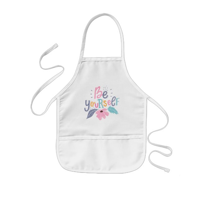 Tablier Enfant Soyez vous-même | Fleurs Pastel (Devant)
