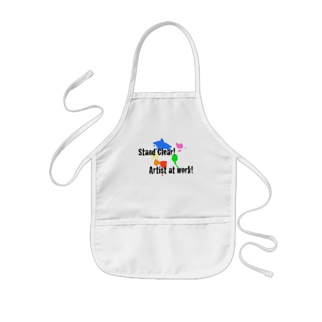Tablier Enfant Support clair - artiste au travail (Devant)
