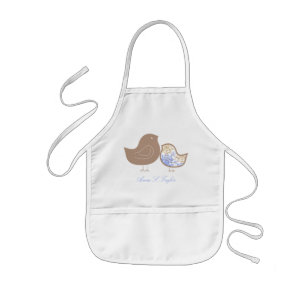 Tablier Enfant Sweet Blue Whimsical Damask mignonette Baby Chicks