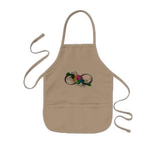 Tablier Enfant Symbole d'infini avec rose arc-en-ciel