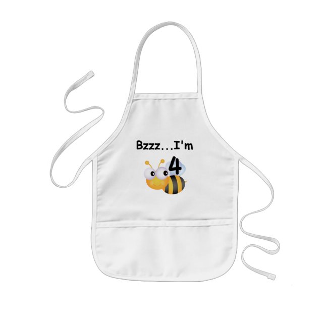 Tablier Enfant T-shirts et cadeaux Buzz Bumblebee 4e anniversaire (Devant)