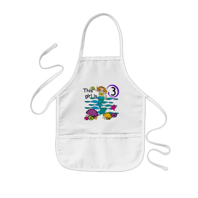Tablier Enfant T-shirts et cadeaux Mermaid 3e anniversaire (Devant)