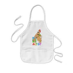 Tablier Enfant Tablier de chemise d'art de chien d'artiste