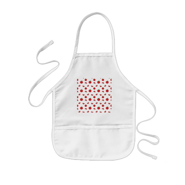 Tablier Enfant Tomates Rouges sur Fond Blanc (Devant)