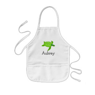 Tablier Enfant Tortue de mer mignonne personnalisée avec le nom