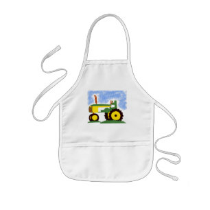 Tablier Enfant Tracteur sous Blue Sky