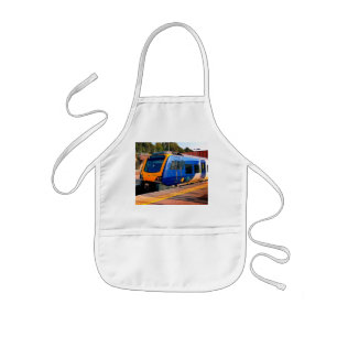 Tablier Enfant Train bleu et jaune