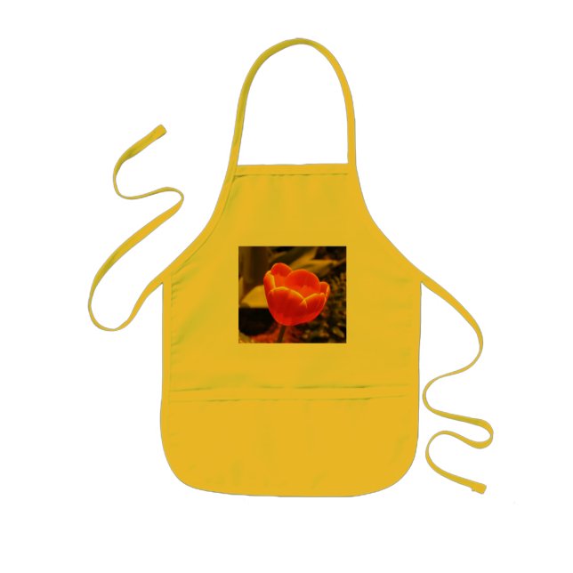 Tablier Enfant Tulipe orange (Devant)