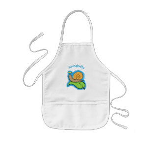 Tablier Enfant Un mignon escargot heureux sur une illustration d'