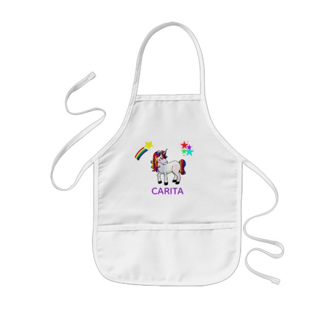 Tablier Enfant Unicorne et étoiles Personnalisé Enfants Apron (Devant)