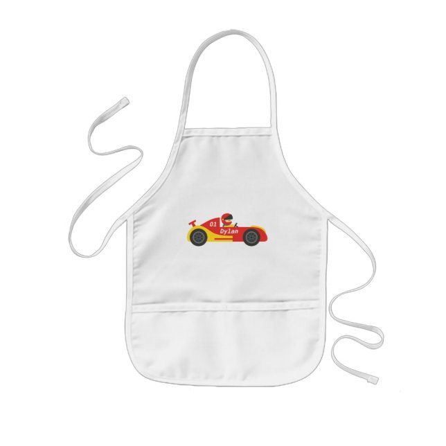 Tablier Enfant Voiture de course mignonne pour garçons (Devant)