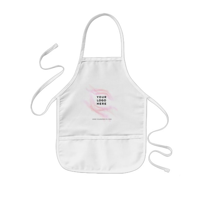 Tablier Enfant Votre logo d'entreprise ici Coton rose marque de b (Devant)