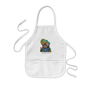 Tablier Enfant Watercolor cute Home Sweet Home Art